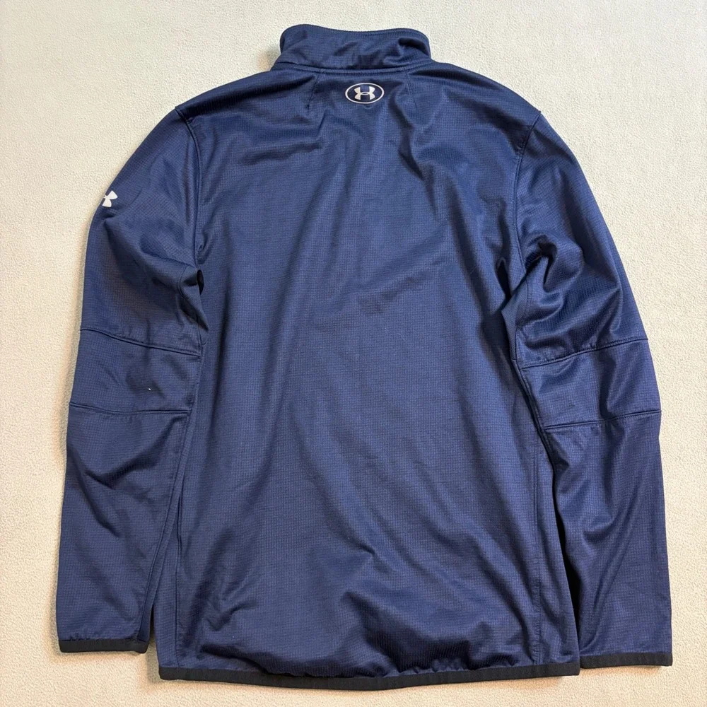 Under Armour ColdGear Reactor Mens Large Navy Blue 1/4 Zip Fitted Pullover Top